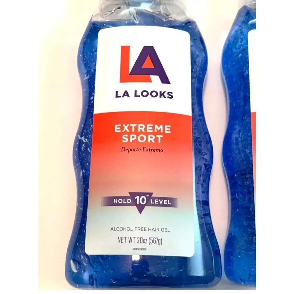 LA Looks Extreme Sport Alcohol-Free Hair Gel Hold Level 10 Blue 20oz (2-Pack)‎